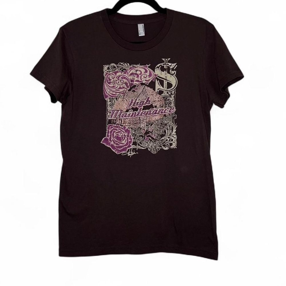 American Apparel Y2K High Maintenance Graphic Tee Brown XL